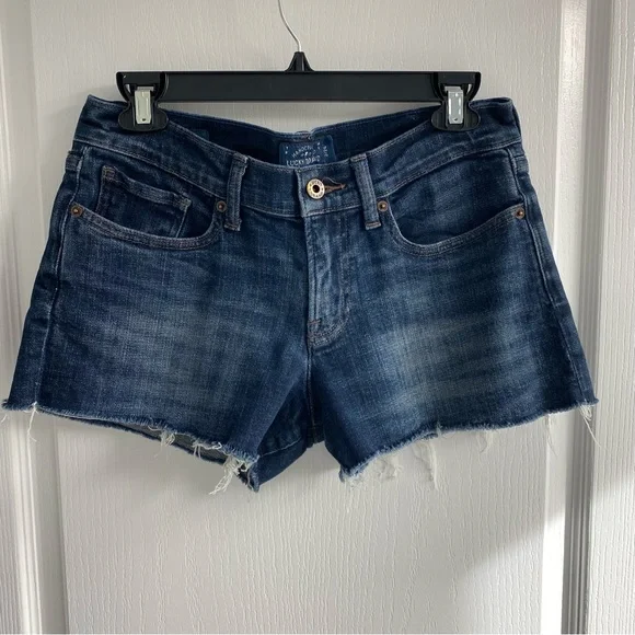 Lucky Brand Jean Shorts Denim Cut Off Boho Size 2 / 26 - Picture 1 of 15